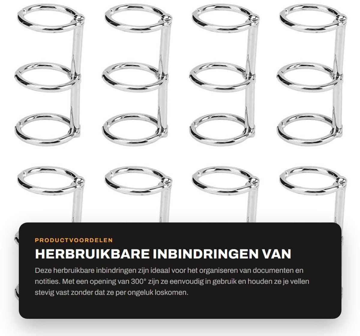 Dailygoods- Inbindringen Gegalvaniseerd Metaal - Herbruikbare Notebookringen - 3 Gaten - Losbladige Binding - Robuust Ontwerp - Superieure Functionaliteit - Notitieboekringen — afbeelding 1