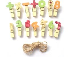 Houten Mini Knijpers - Decoratieve Clips - Ambachtelijke Projecten - Natuurlijk Materiaal - 3.5 cm Lengte - Gekleurd
