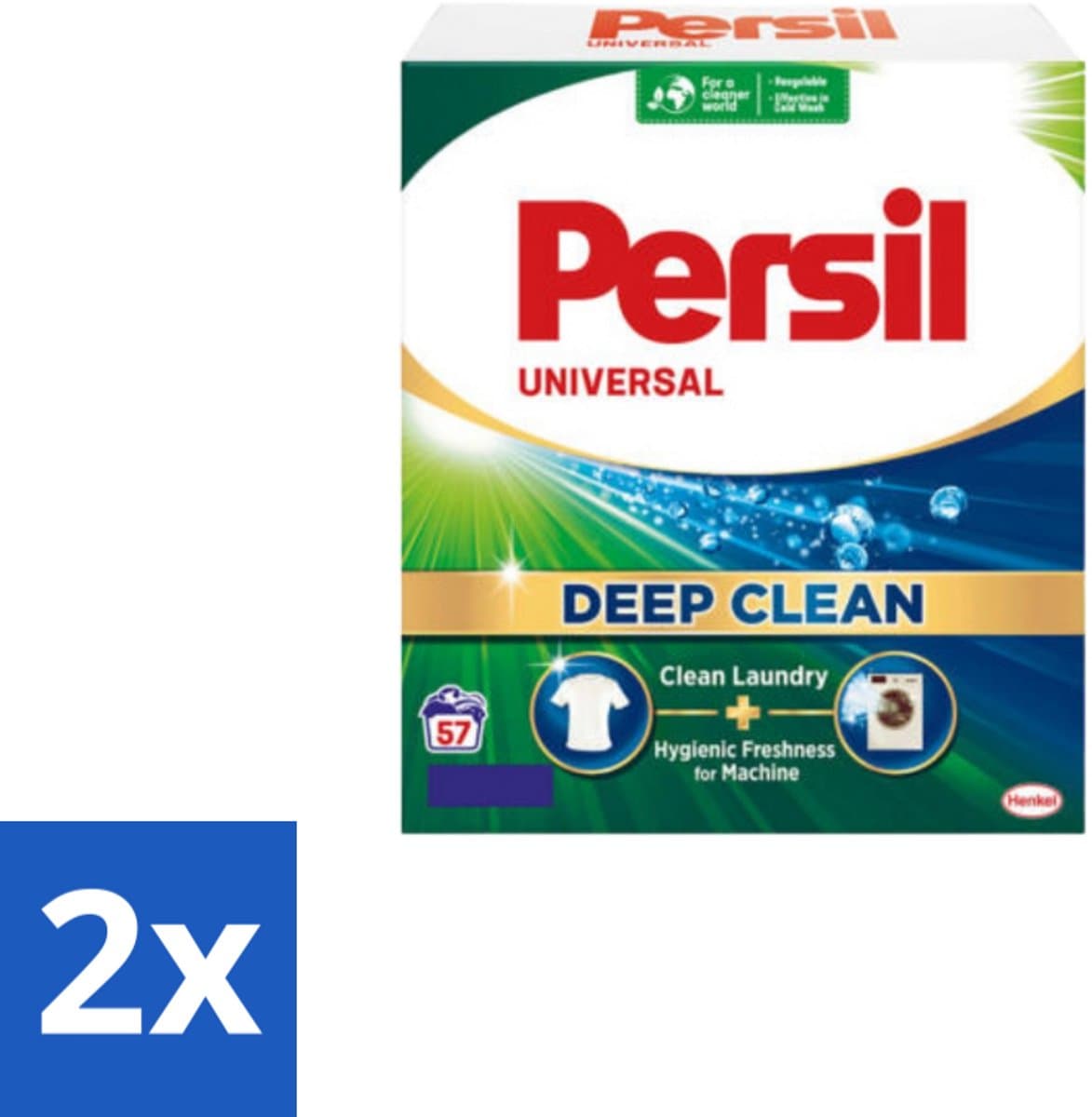 2 x Persil – Waspoeder – Witte Was - 57 Wasbeurten - Wasmiddel - Waspoeder - Diep Reinigen - Vlekken Verwijderen - Frisheid — afbeelding 1