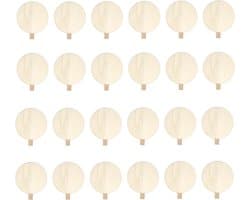 Adventskalender met houten knijpers en ronde schijf voor stickers - DIY design - cadeauknijpers - 4 cm.