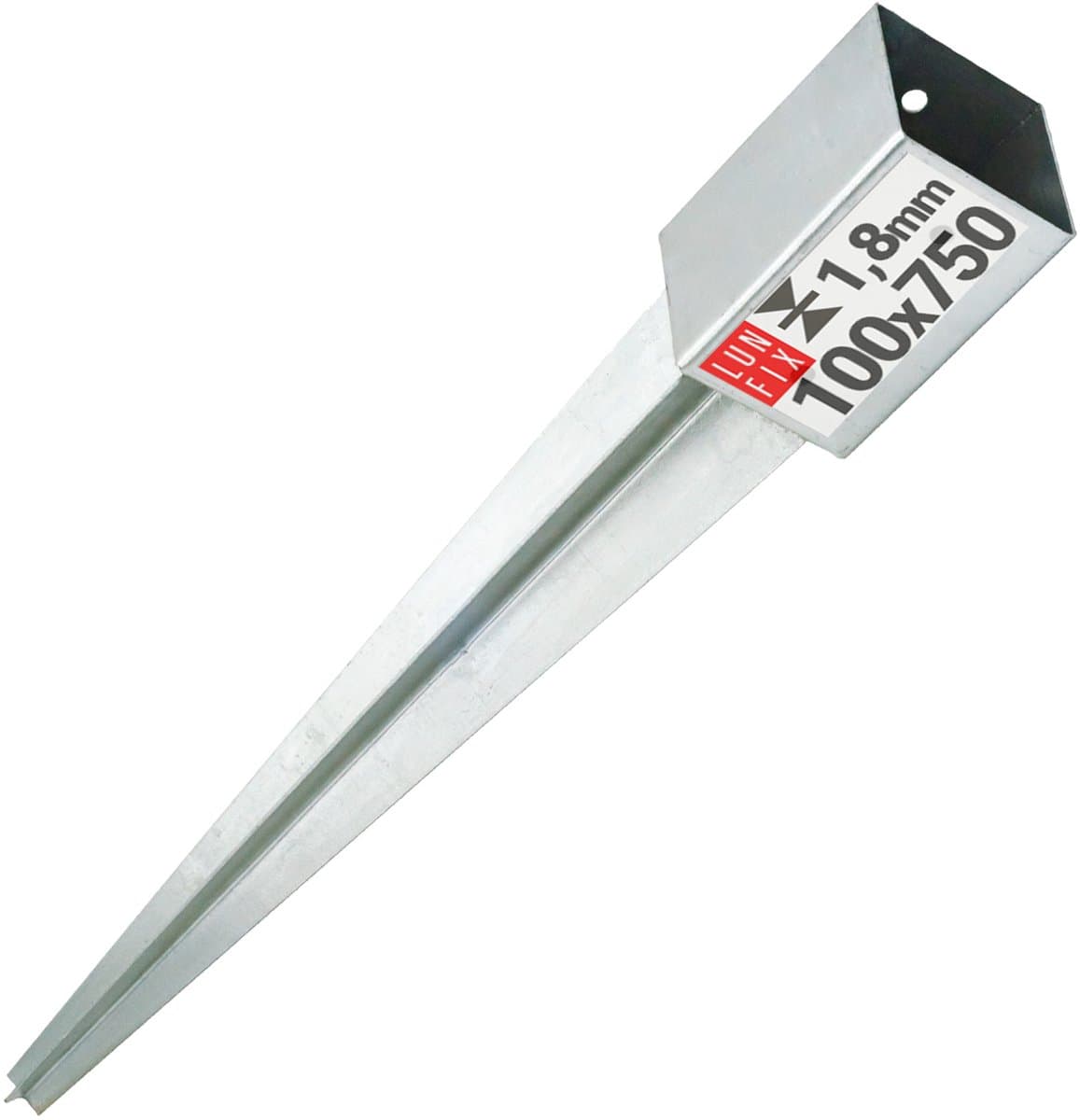 LUN FIX - Hameranker 100x100x2mm - Anker 750mm — afbeelding 1