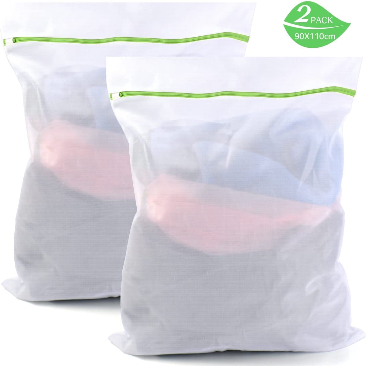 Ibenzoa® Grote waszakken met ritssluiting voor delicate kledingstukken en beddengoed, set van 2 stuks — afbeelding 1