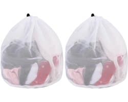 2 wasnetten voor de wasmachine, 40 x 50 cm met trekkoord, fijnmazige waszak, herbruikbaar, babykleding, ondergoed, sokken