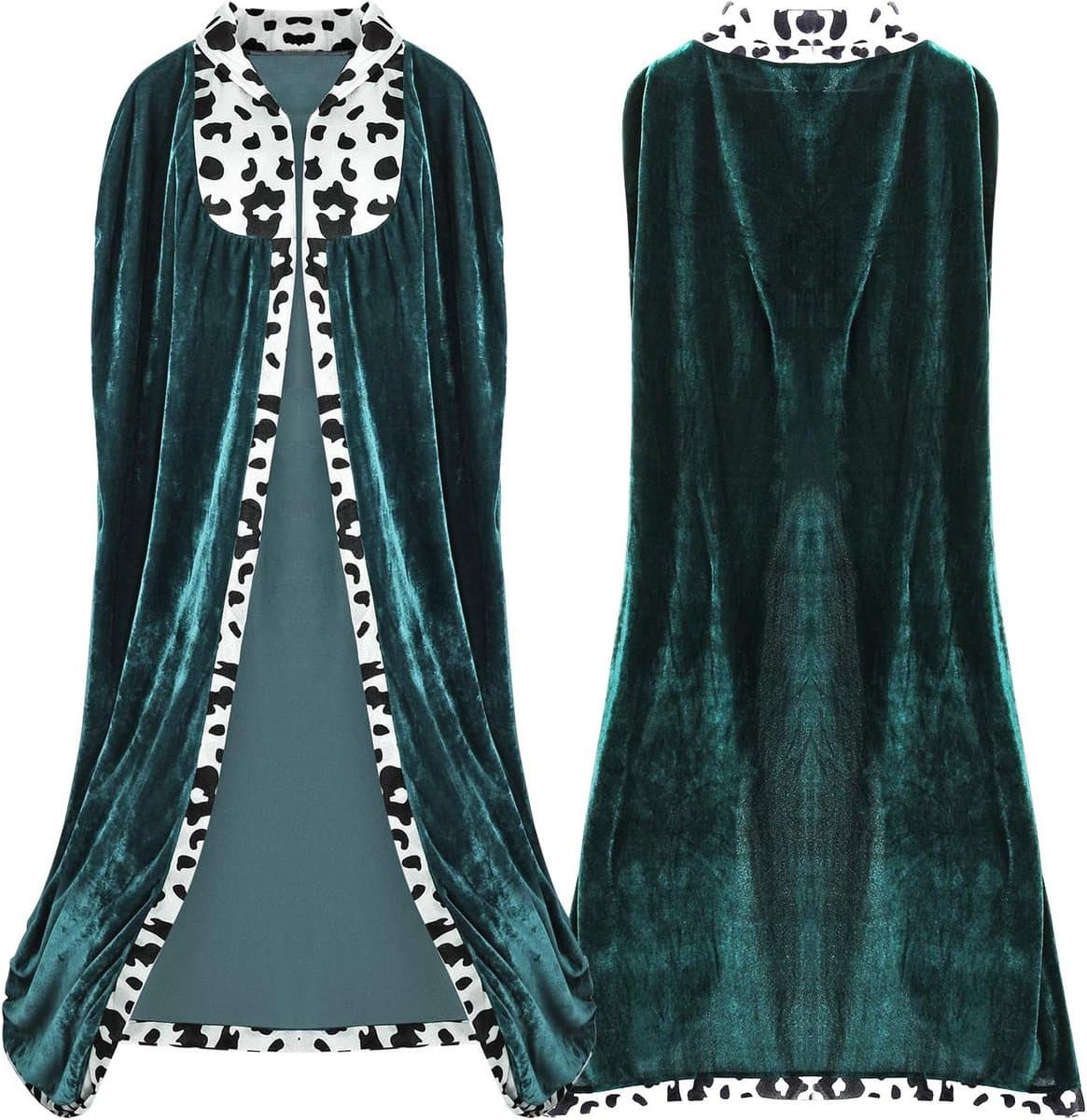 Koningsmantel Prinsmantel Koningscap Voor Volwassenen Halloween Carnaval Kerst Middeleeuwse Kostuums Groen — afbeelding 1