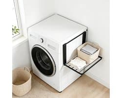 Uitbreidbare Magnetische Wasmachine Rek voor Handdoeken, Kledinghangers en Vuilniszakken - 40,5 x 25 cm, Efficiënte Organisator voor de Wasruimte