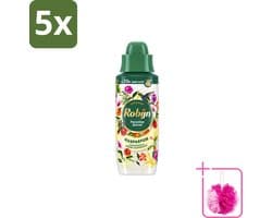 5 x Robijn – Wasparfum – Paradise Secret – 342 ml - Bulkverpakking - Wasparfum - Douchemop - Wasparfum voor kleding