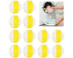 Wasballen voor dierenharen, 12 stuks, 3,5 cm, gele/witte wasballen