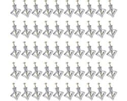 50 Stuks Gipsplaten Anker Gipsvezelplaten, Gipsplaatpluggen voor Holle Ruimte met Schroeven, Uitbreiding Gipsplaat Anker Kit voor Gipsvezelplaten Baksteen Beton