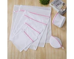 Set van 7‑stuks wasnet‑waszakken, geschikt voor wasgoed, lingerie, bh‑ondergoed en grotere kledingstukken.