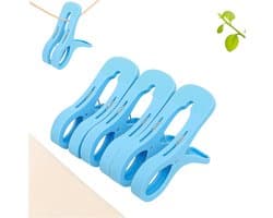 3 Stuks - Plastic Quiltclips - Winddichte Handdoekklem - Wasknijpers - Grote Knijpers - Grote Winddichte clip - Kledingklem - Sterke Handdoekklem - Strandhanddoekclips - Blauw