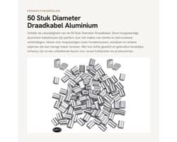 Draadkabel 50 Stuks - Aluminium Kabeldraad - Zilveren Krimpring-Hulsklem - Geschikt voor Hondentouw/Waslijn - Diameter 8 mm - Laag Gewicht/Hoge Prestaties - Staaldraad