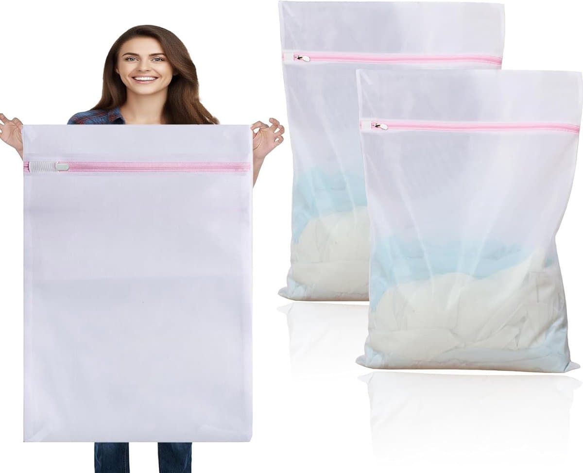 Thijox - 2 Stuks Grote Waszakken 90 x 110 cm, Wasnet XXXL voor Donsjassen, Gordijnen, Badhanddoeken, Tapijten, Ideaal voor Wasmachine en Droger — afbeelding 1