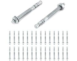 M10x110mm Bolt Anchors - Betonankers Muurankers - Zware Lasten Bevestigen - Corrosiebestendig Carbon Staal - 30 Stuks - Zilverkleurig