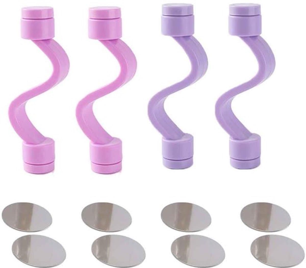 Allecto - Magnetische wasmachinedeurstoppers - Voorkom deurbotsingen - Roze en — afbeelding 1