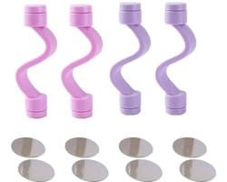 Allecto - Magnetische wasmachinedeurstoppers - Voorkom deurbotsingen - Roze en