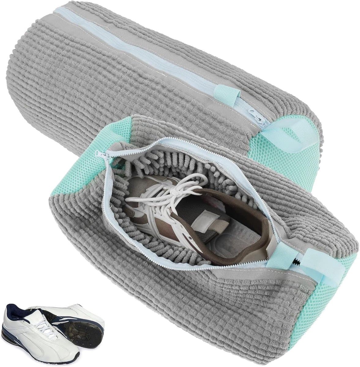 Set van 2 Waszakken voor Schoenen, Herbruikbare Waszakken met Rits voor de Wasmachine, Ideaal voor Sneakers en Leren Schoenen, 39 x 19 cm — afbeelding 1