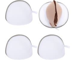 4 stuks beha-wasnet - 19 x 17 cm - netbeha - waszak met ritssluiting - halve cirkel - waszak voor wasgoed - lingerie - wasbescherming voor dames