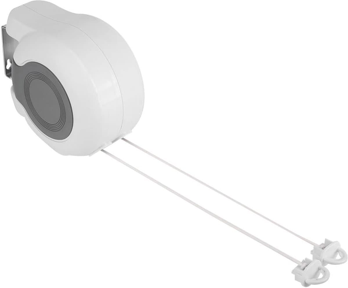 SnelShoppen - Retractable Waslijn Wandgemonteerd met 2 x Touw, Gemakkelijke Installatie, Ruimtebesparend voor Binnen en Buiten, Tuin, Patio, Utility R — afbeelding 1