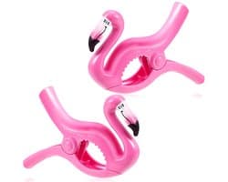 carmdering - Handtuchklammern - Strandtuch Clips - Grote Klemmen - Sterke Windweerstand - Veelzijdig Gebruik - Kunststof En RVS - Duurzaam Design - Comfortabele Grip - 2 Stuks