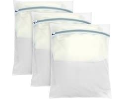 SnelShoppen - 3 Stuks Waszak, 40x50cm Mesh Waszak met Rits, Voor Sweaters, Jassen & Reizen, Ideaal voor Delicate Kleding