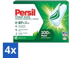 4 x Persil Power Bars - Wasmiddeltabletten - Gekleurde Was - 16 Wasbeurten - Wasmiddel Tabletten - Gekleurde Was - Duurzaam Wasmiddel - Biologisch Afbreekbare Verpakking - Wasmiddel Bars