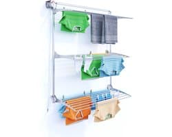 Foxydry Tower 108 cm - 3 droogrekken boven elkaar, inklapbaar en hoogte verstelbaar -bediening links- 108 x 52 x 137 cm