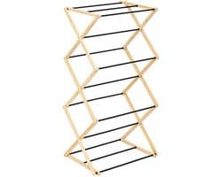 Five Wasrek/droogrek - zwart - bamboe - 54 x 106 cm - staand/inklapbaar