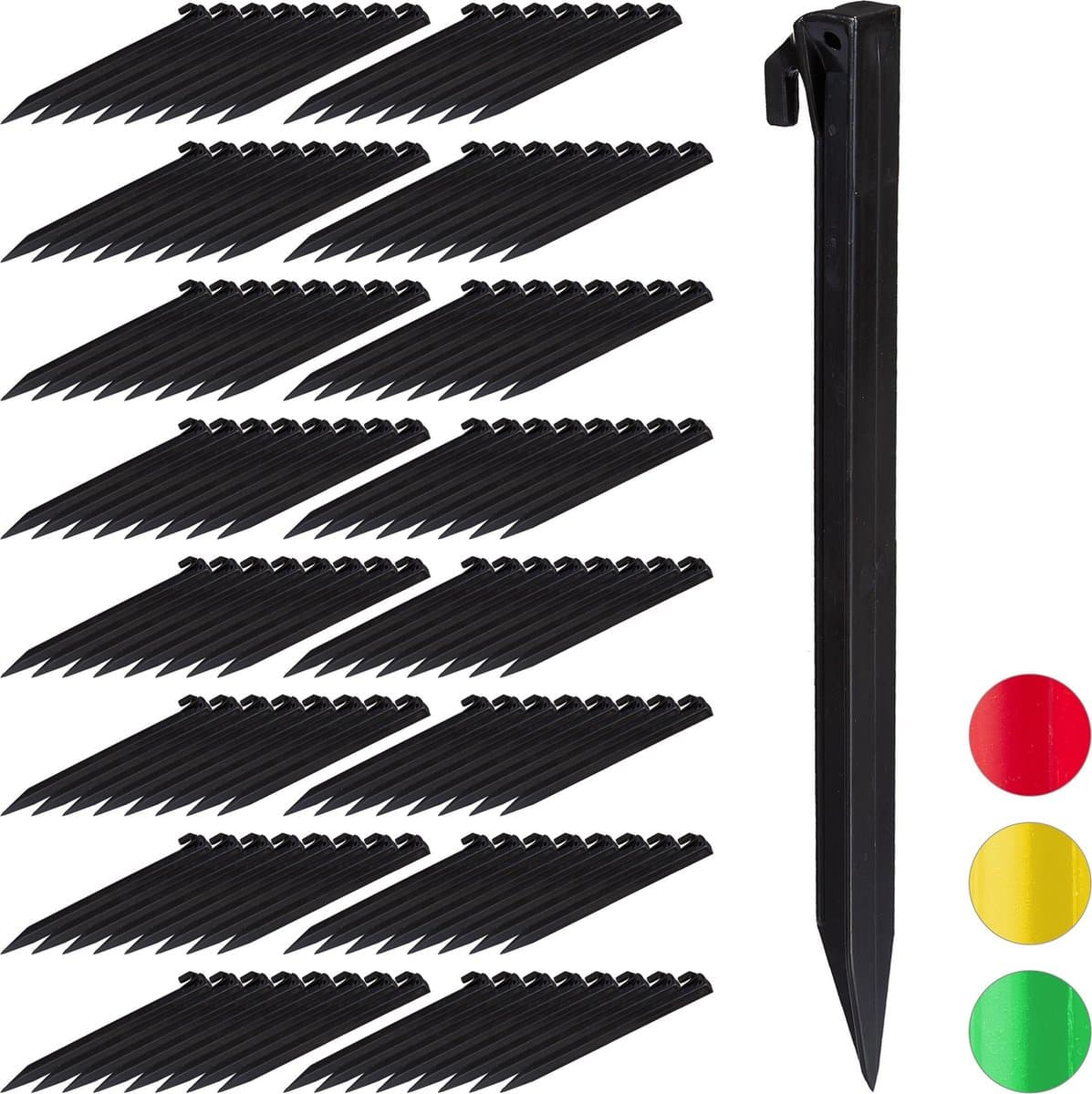 128 x haringen 31 cm - kunststof tentharingen - grondpennen - grondharing — afbeelding 1