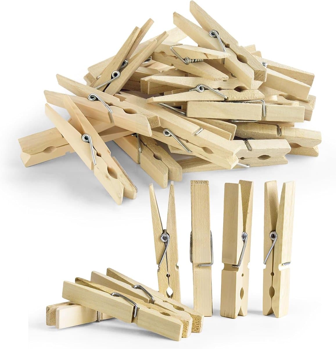 Houten wasknijpers voor waslijn - Sterk en duurzaam - 102 Stuks voor DIY-projecten en foto's — afbeelding 1