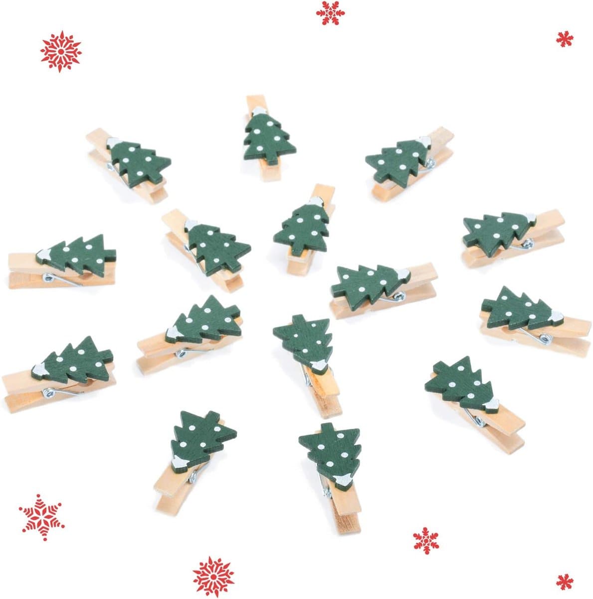 50 stuks decoratieve wasknijpers voor Kerstmis - Houten klemmen voor foto's en kaarten — afbeelding 1