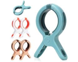Ibenzoa® Robuuste Klemmen Set – Windbestendig, Jumbo Strandlaken Clips, 6 Stuks voor Diverse Gebruik