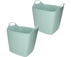 2x stuks bathroom Solutions Kuip - flexibel - emmer - groen - 25 liter