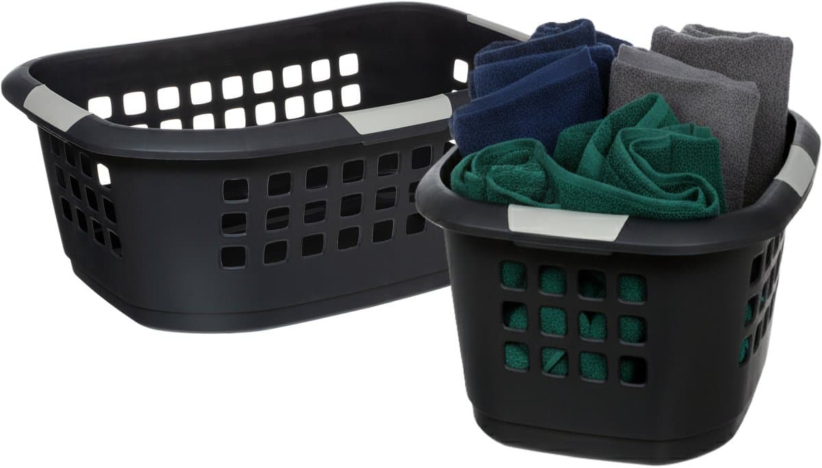 Benson Wasmand extra groot - 2x - antraciet - kunststof - 51 liter - 67 x 47 x 27 cm — afbeelding 1