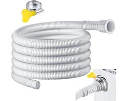 Flexibele afvoerslang voor airconditioning en ontvochtiger met aanpasbare rubberen adapter en kniptang