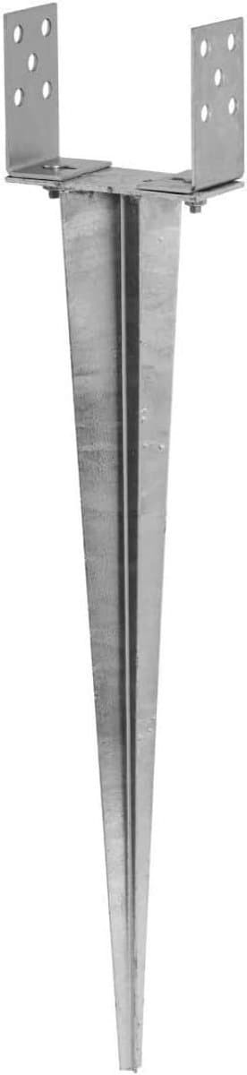Paalanker Staal - Grondanker Hekpaal - Terras Maken - Warm Verzinkt - 750 mm - Zilver — afbeelding 1