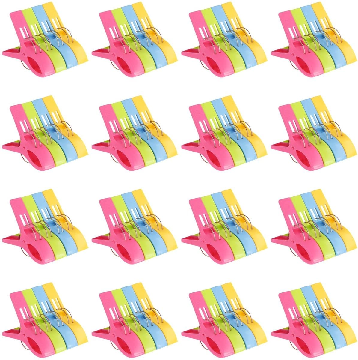 Dailygoods - 64 stuks Grote kunststof wasknijpers - Handdoekklemmen voor kleding en strandlakens — afbeelding 1