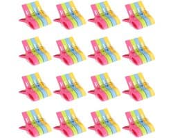 Dailygoods - 64 stuks Grote kunststof wasknijpers - Handdoekklemmen voor kleding en strandlakens