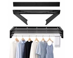 Avero® Wanddroogrek Inklapbaar XXL – 100cm – 6 Meter Drooglengte – Hangend – Droogrek Inklapbaar – Zwart