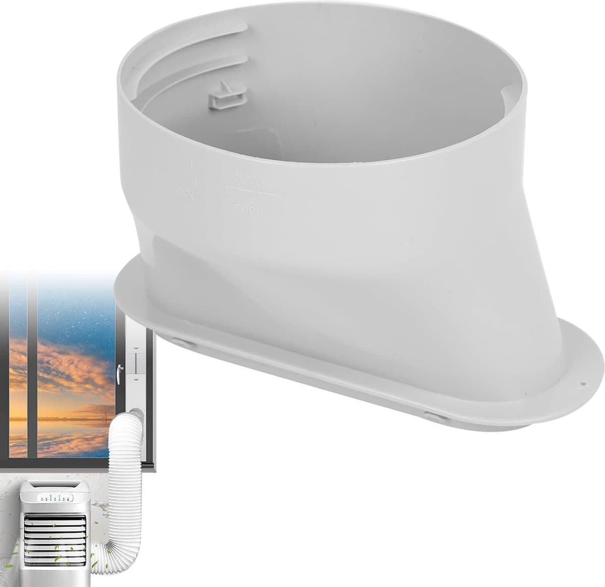 Koppelstuk Mobiele Airco Afvoerslang - Ø130Mm - Luchtafvoerslang - Plaat voor afvoerslang met een diameter van 13 cm - Voor verticale/horizontale schuiframen — afbeelding 1