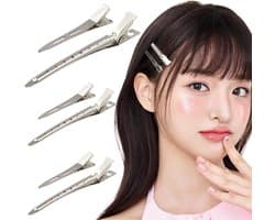 60 Stuks Zilveren Krokodillenclips voor Haarstyling - Professionele Eendenbek Spelden