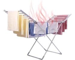 Elektrisch Droogrek - Opvouwbare Wasdroger - Binnen Drogen - Energiezuinig Verwarmd - 147x54x94 cm