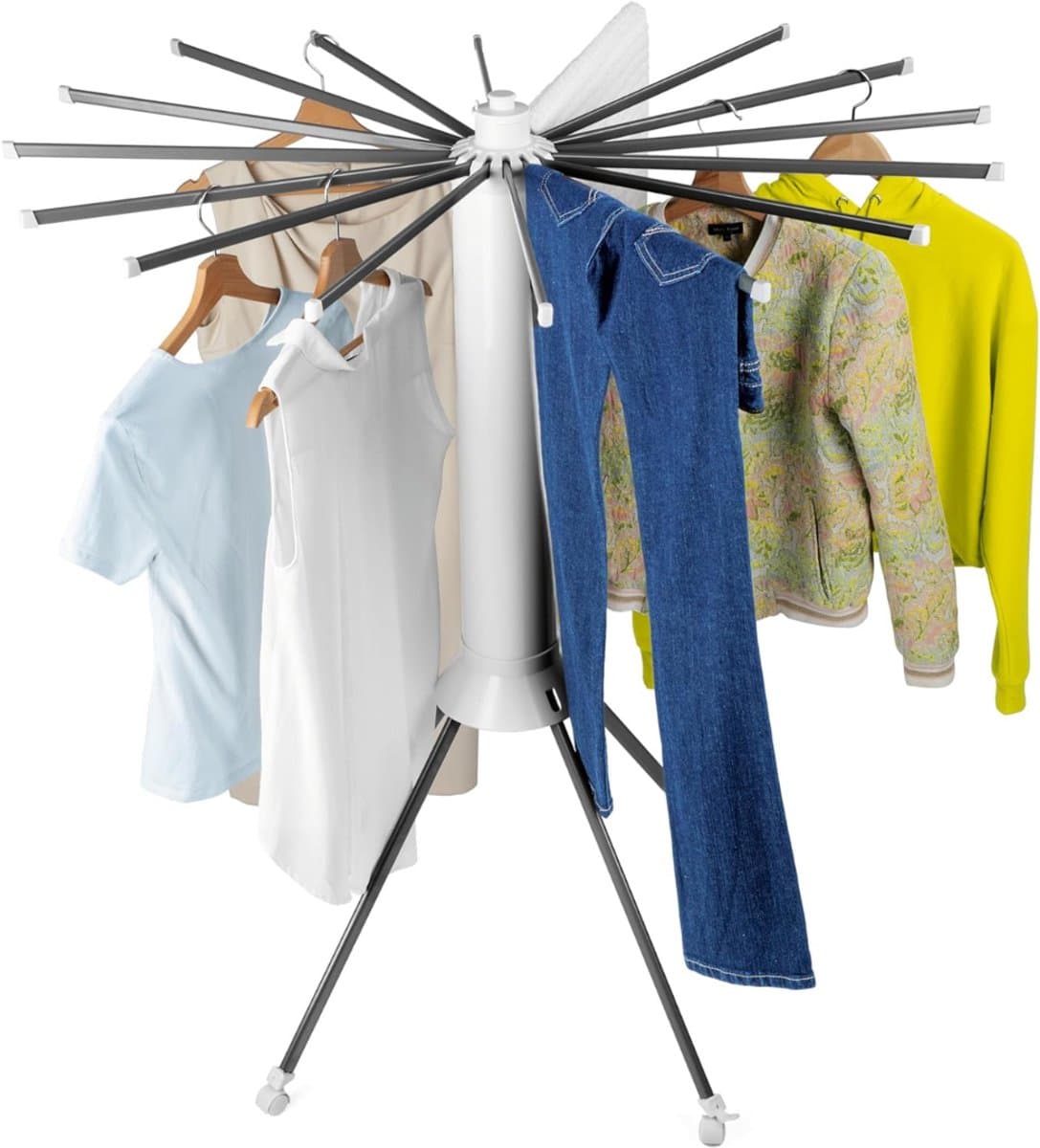 MKSS® Droogmolen met Voet voor Camping & Thuis - Wasrek Staand - Droogrek Inklapbaar - Zwart — afbeelding 1