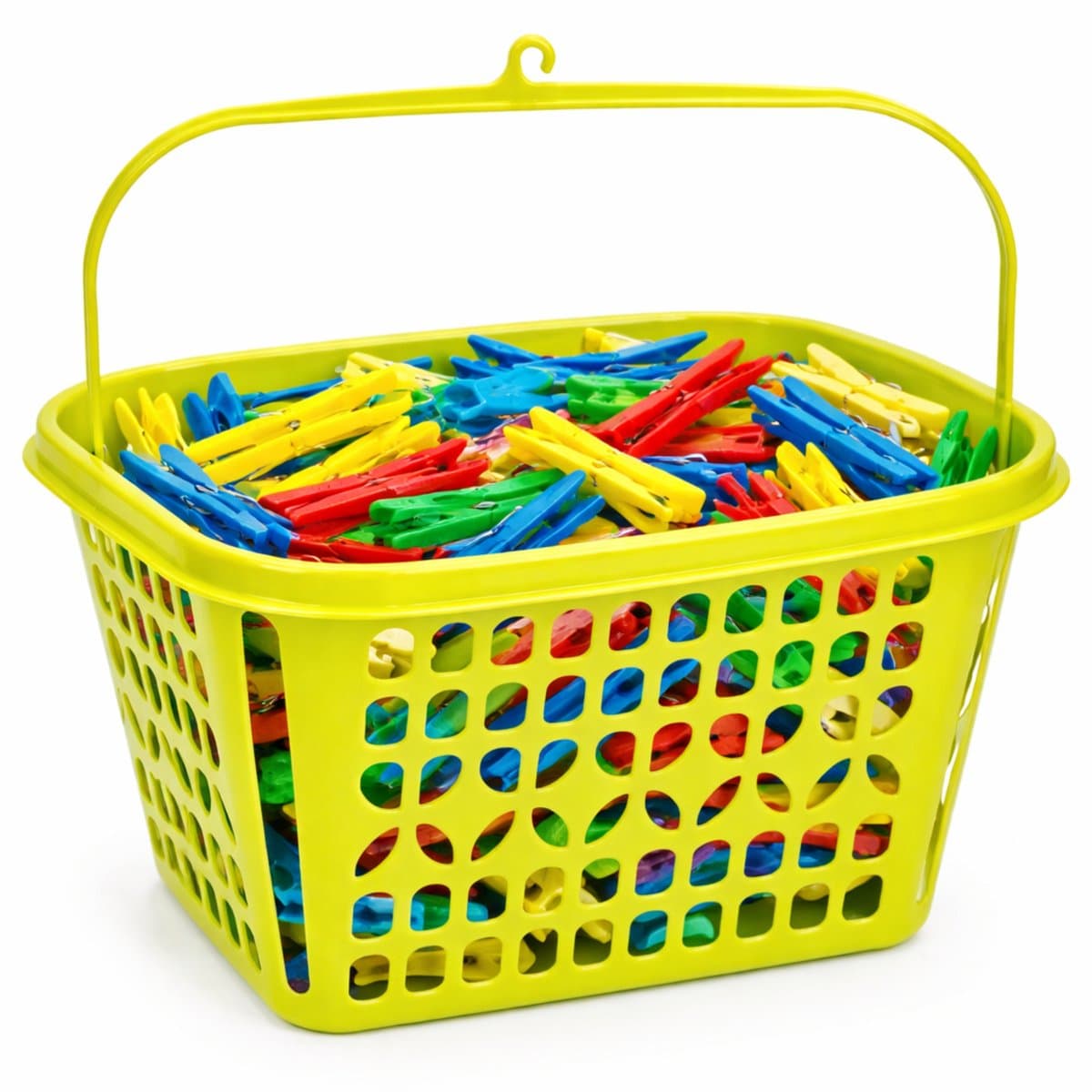 Plasticforte Knijpermandje - lime groen - 20 x 25 cm - kunststof - wasknijpertasje/knijperzak — afbeelding 1