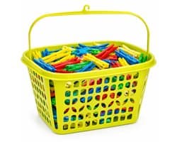 Plasticforte Knijpermandje - lime groen - 20 x 25 cm - kunststof - wasknijpertasje/knijperzak