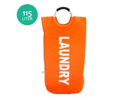 Wonair Wasmand - Waszak - Wassorteerder - Waszakken Voor Wasgoed - Wasmand Opvouwbaar - Oranje - 115L