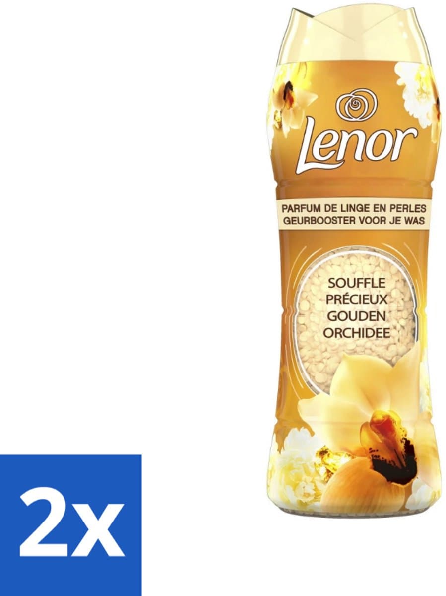 2 x Lenor - Geurbooster - Gouden Orchidee - 22 Wasbeurten - Lenor Geur - Wasgeur - Geurbooster - Wasverzachter - Gouden Orchidee — afbeelding 1