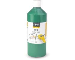 Creall Tex - Textiel- & Stoffenverf - Groen - 500ml - Machine wasbaar na fixatie - Voor T-shirts, jeans, schoenen, stoffen tassen, meubels en auto-interieurs/hemelbekleding - Gemaakt in NL - Glutenvrij