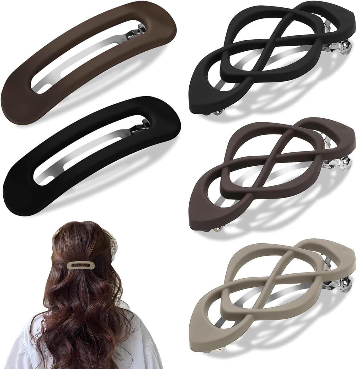 Platte Haarspeldjes - Plastic Klemmen - Dagelijks Gebruik - Antislip Sterke Grip - 5 Stuks — afbeelding 1