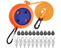 Ibenzoa® Uittrekbare Waslijn - 10 Meter, Draagbaar voor Camping & Reizen