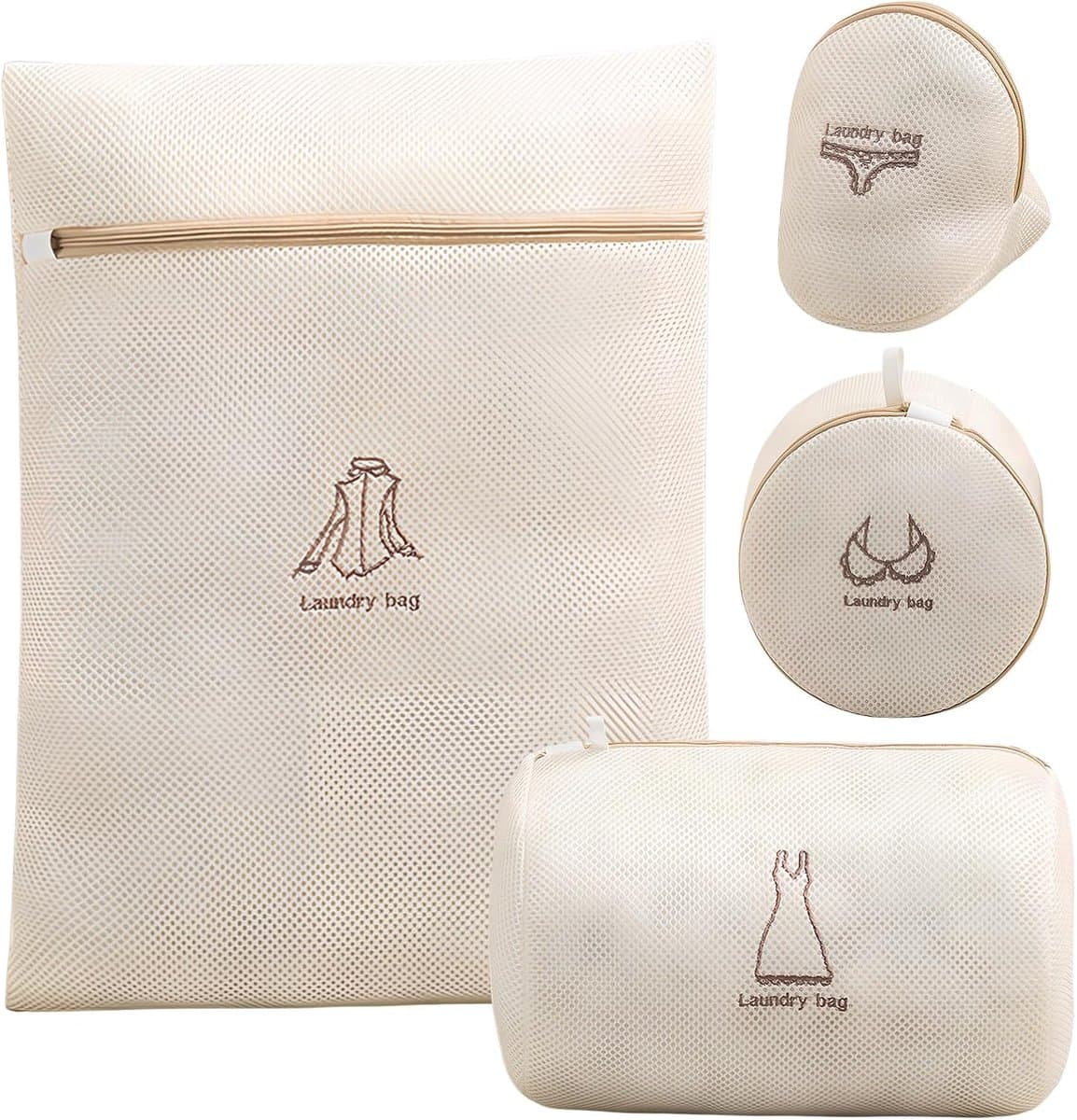 4 stuks wasnetzakken voor wasmachine - kleine wasmachines - beha-waszak - waszak voor kleding - overhemden - sokken - lingerie — afbeelding 1